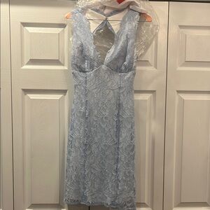 Elegant Blue Lace Dress